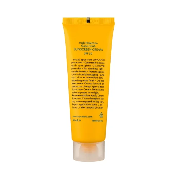 کرم ضد آفتاب بی رنگ سینره Oil Free با SPF50 مناسب پوست چرب حجم 50 میلی لیتر