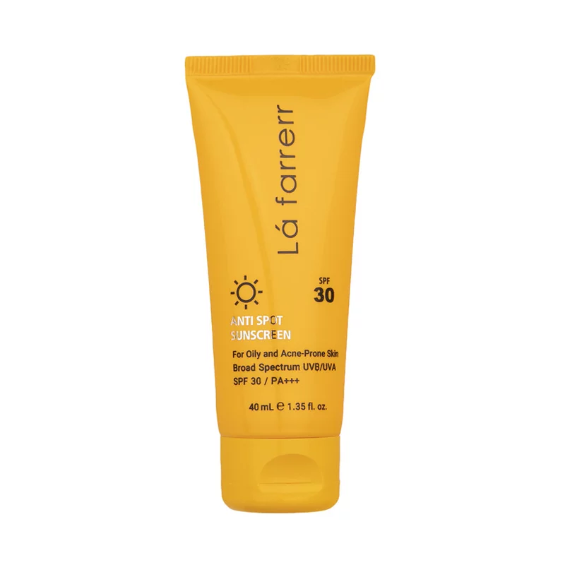 کرم ضد آفتاب و ضد لک بی رنگ لافارر مدل SPF30 مناسب پوست نرمال و خشک حجم 40 میلی لیتر
