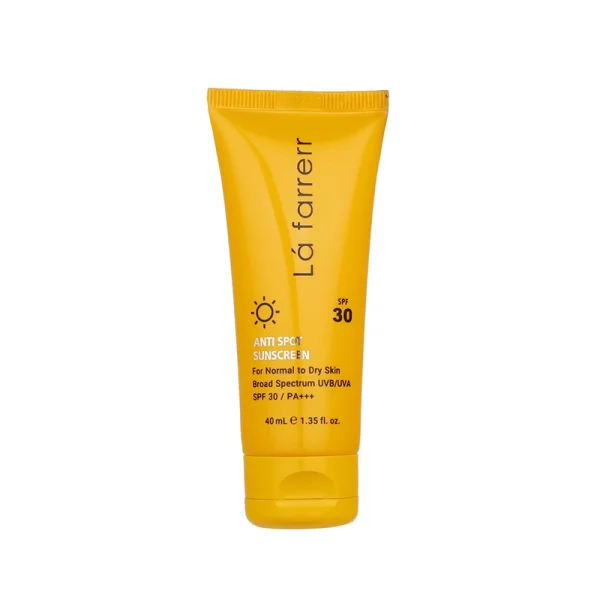 کرم ضد آفتاب و ضد لک بی رنگ لافارر مدل SPF30 مناسب پوست چرب و آکنه دار حجم 40 میلی لیتر